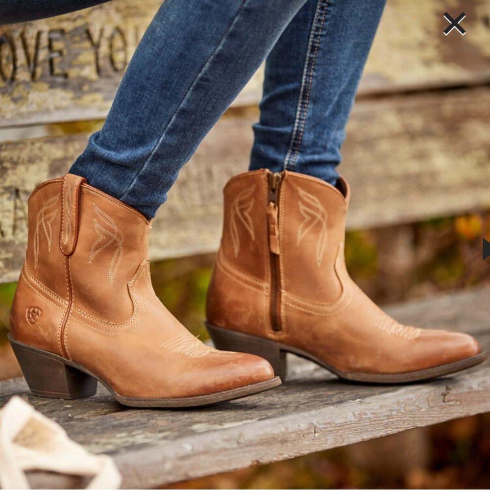 Ariat Leather Western Ankle Boots